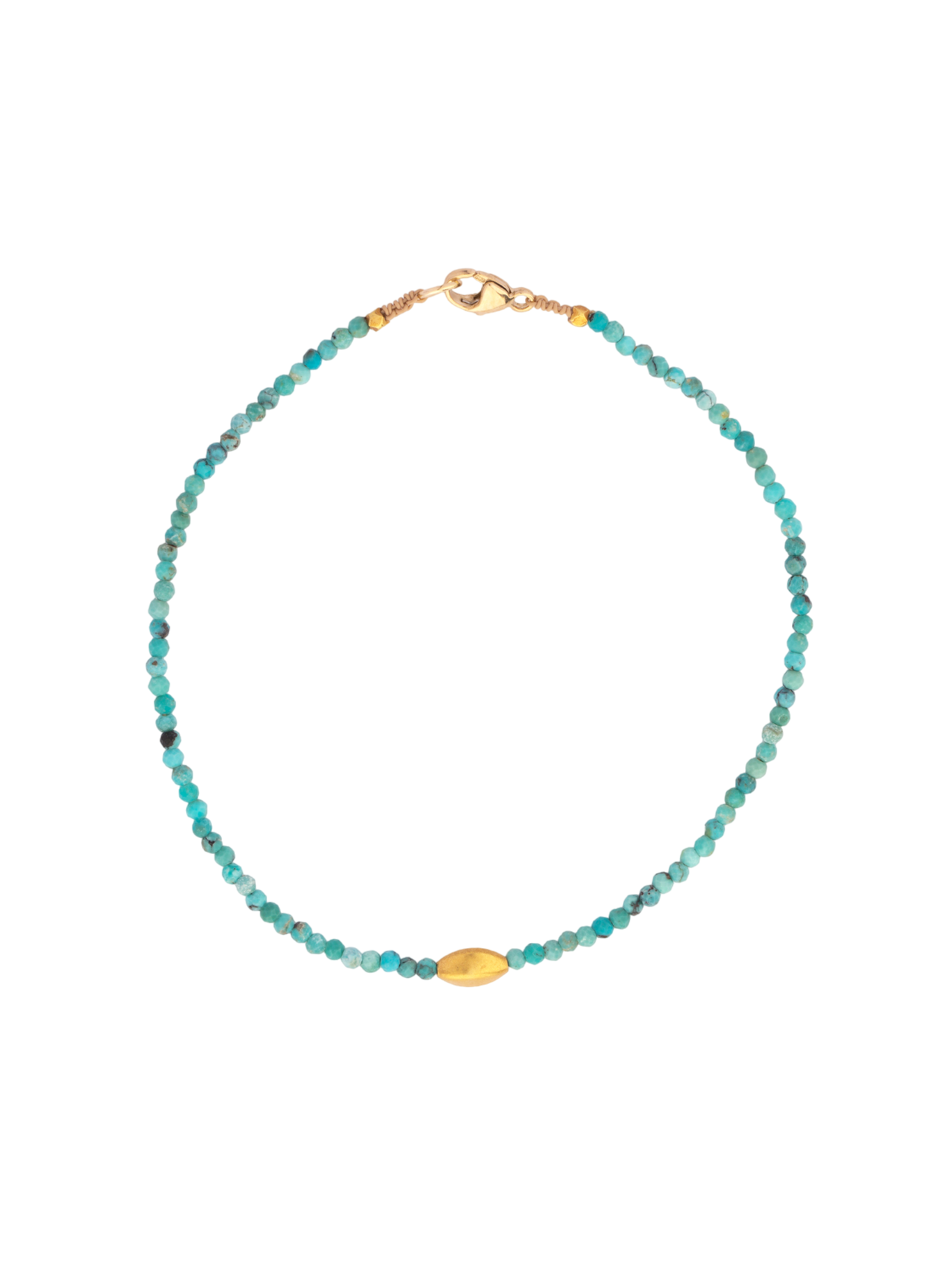 Turquoise and 18kt beaded bracelet 